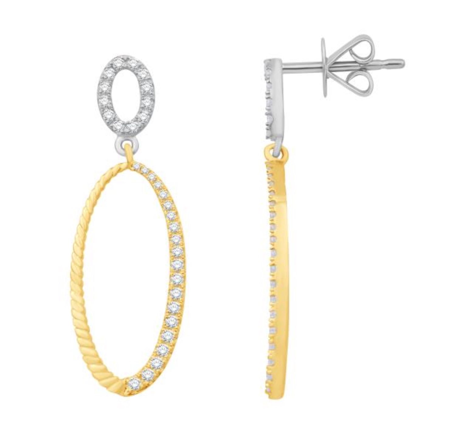 DIAMOND TWO-TONE OVAL DANGLES