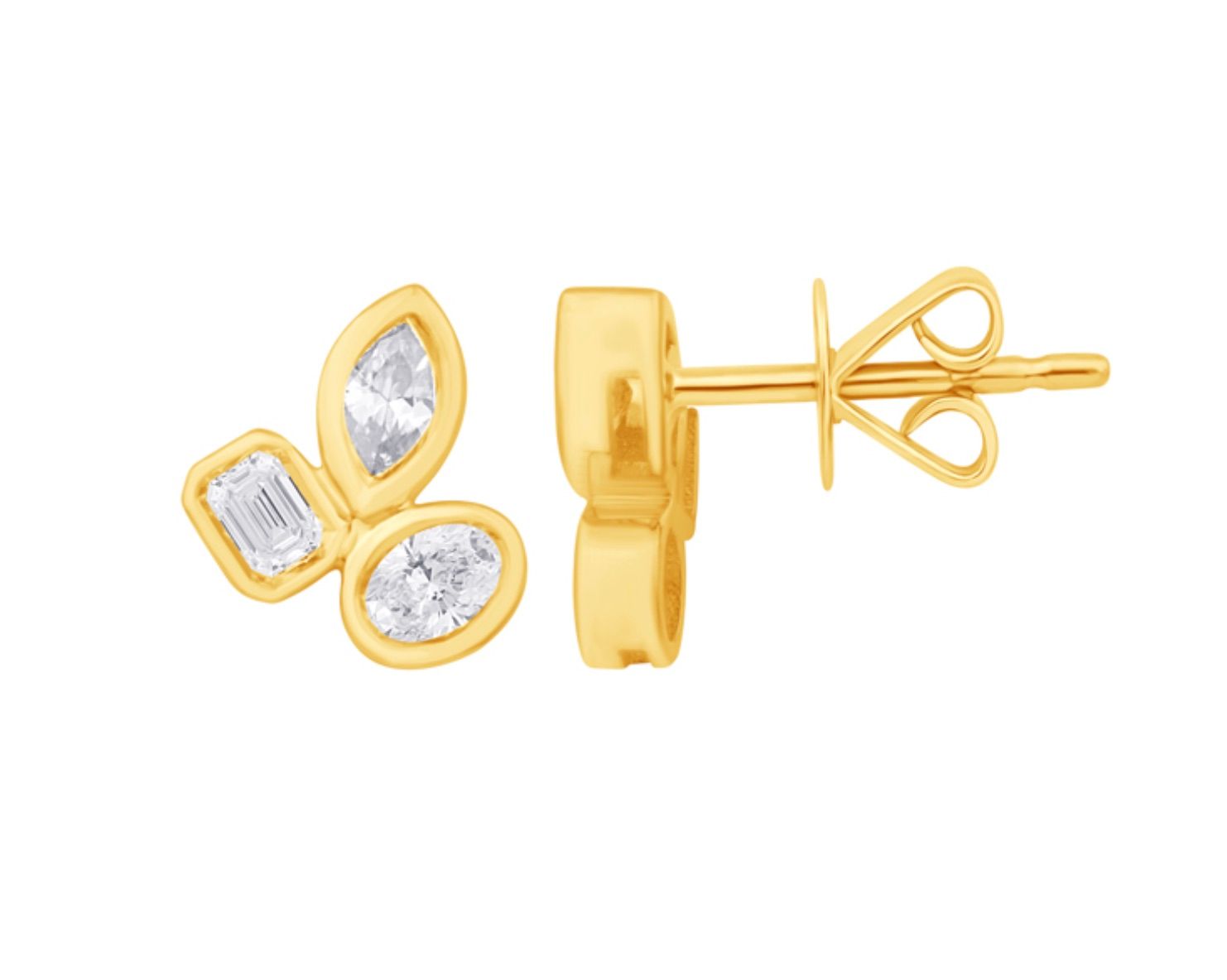 BEZEL CLUSTER EARRINGS