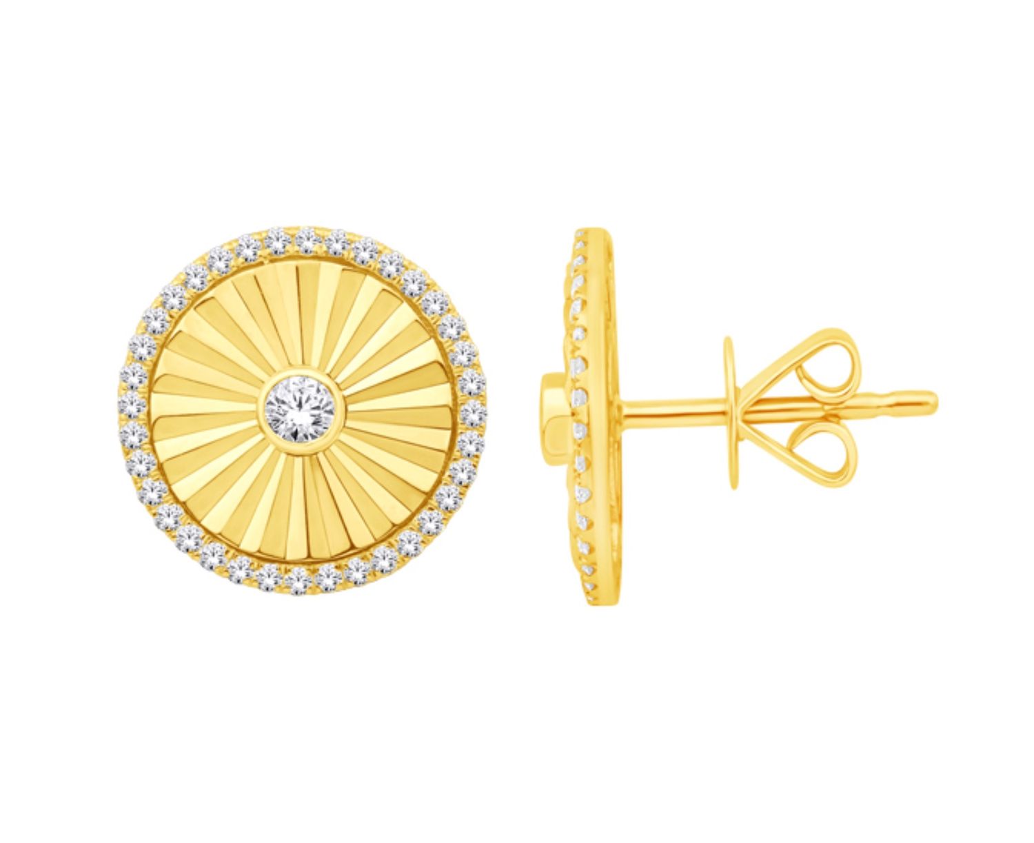 SUNBURST EARRINGS WITH DIAMOND