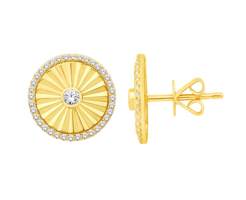 SUNBURST EARRINGS WITH DIAMOND
