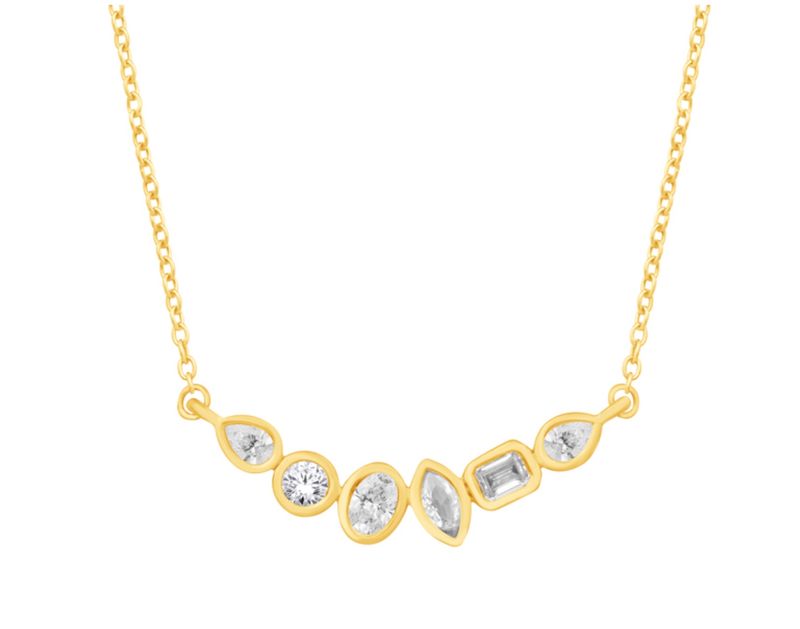 MULTI-SHAPE DIAMOND BAR NECKLACE MULTI-SHAPE DIAMOND BAR NECKLACE