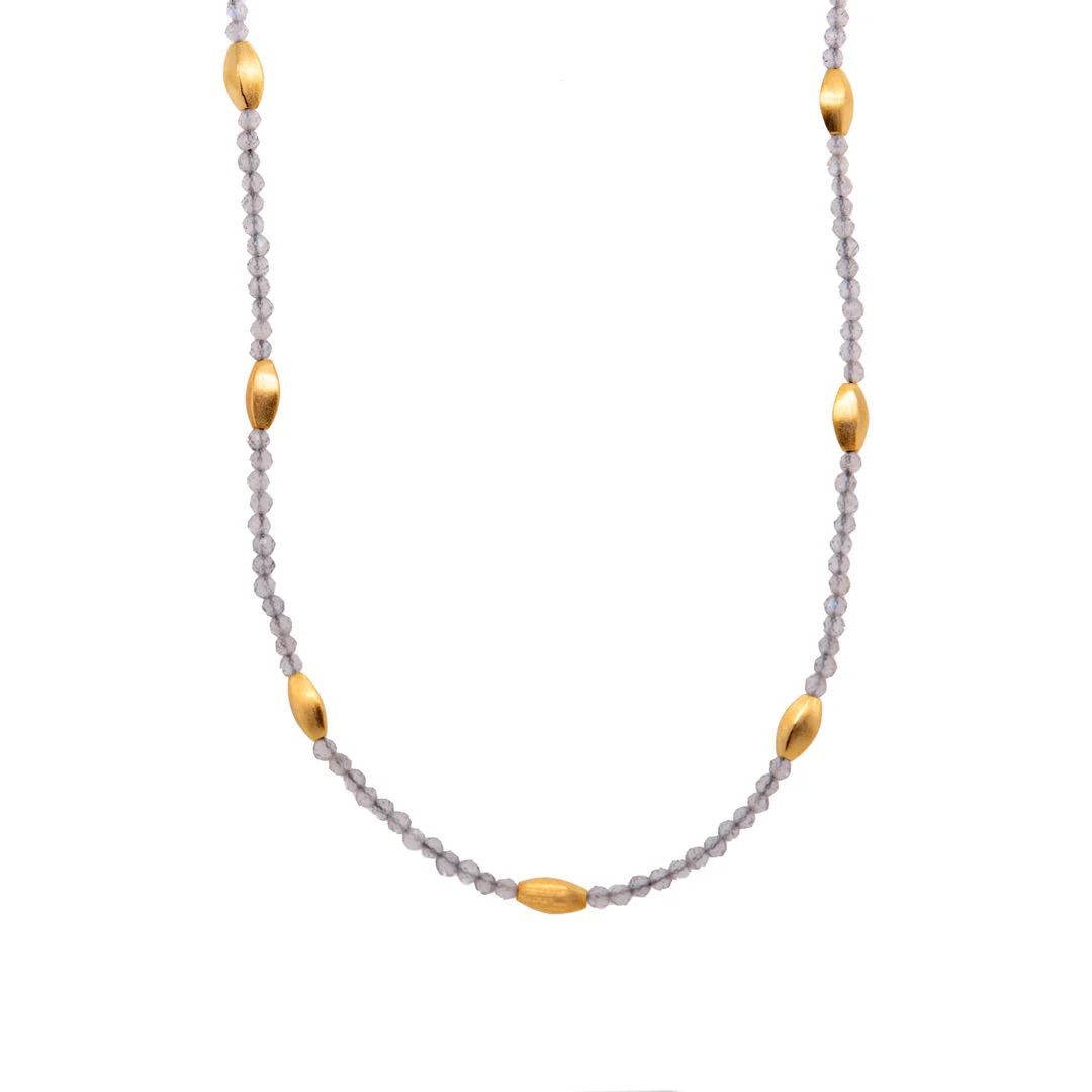 LABRADORITE AND VERMEIL NECKLACE