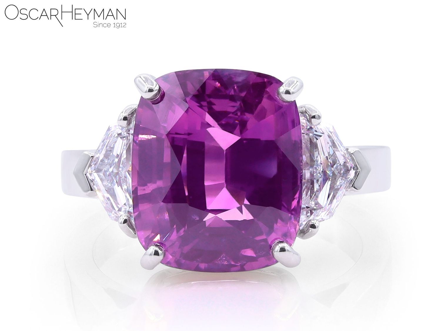 PLATINUM VIVID PURPLE SAPPHIRE & DIAMOND RING