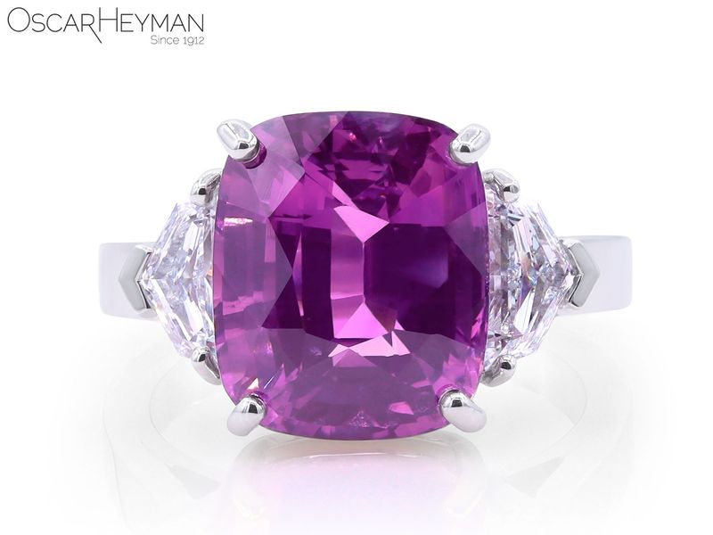 PLATINUM VIVID PURPLE SAPPHIRE & DIAMOND RING