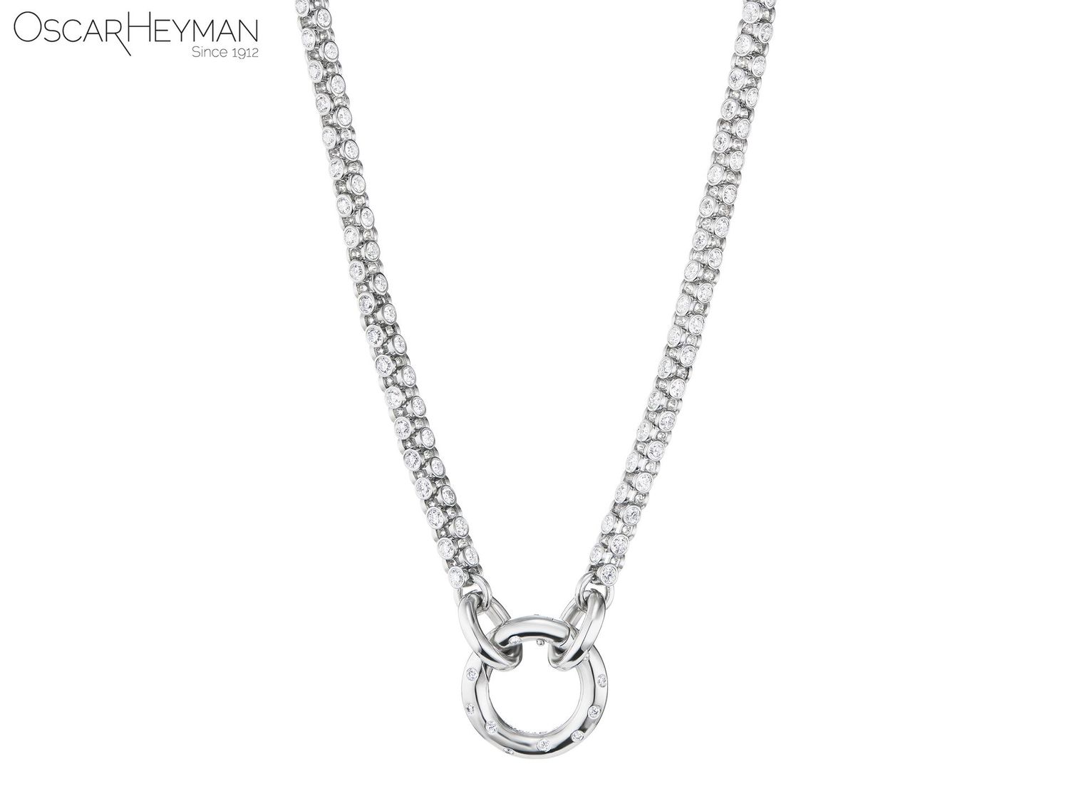 PLATINUM DIAMOND WATCH NECKLACE 17"
