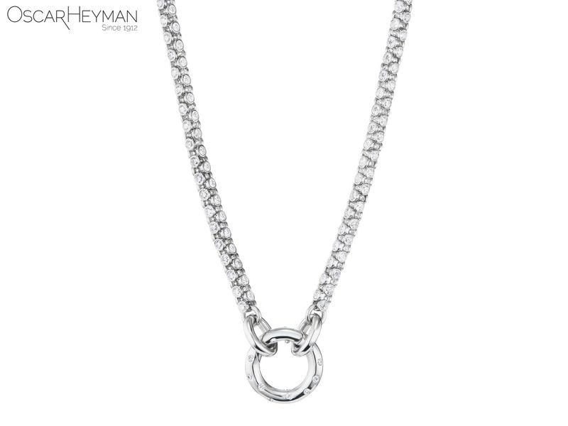 PLATINUM DIAMOND WATCH NECKLACE 17"