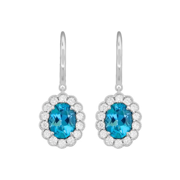 AQUA AND DIAMOND EARRINGS