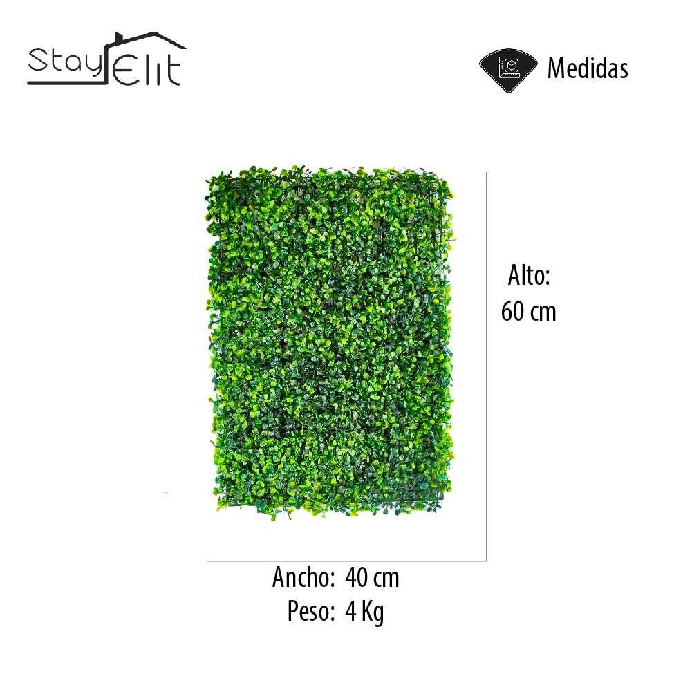 ​10 pzas Follaje Artificial Pared Sintético Muro Verde Pared - 60x40cm