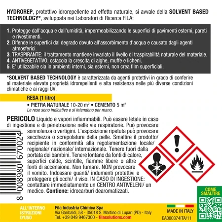 FILA-HYDROREP 1/5 L protettivo pietre/cemento