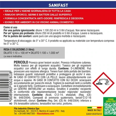 FILA- SANIFAST pulizia igienizzante