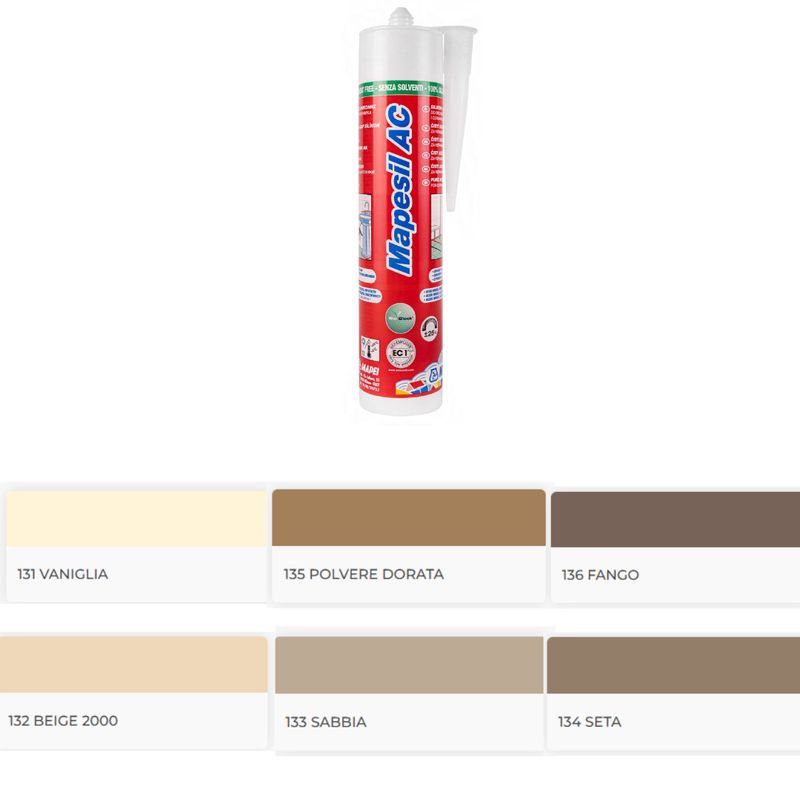 MAPEI- MAPESIL AC da n.131 a n.136 silicone acetico puro