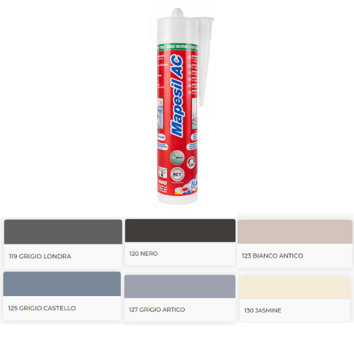 MAPEI- MAPESIL AC da n.119 a n.130 silicone acetico puro MAPEI- MAPESIL AC da n.119 a n.130 silicone acetico puro