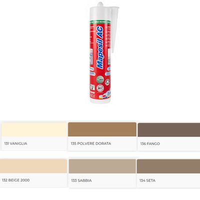 MAPEI- MAPESIL AC da n.131 a n.136 silicone acetico puro MAPEI- MAPESIL AC da n.131 a n.136 silicone acetico puro
