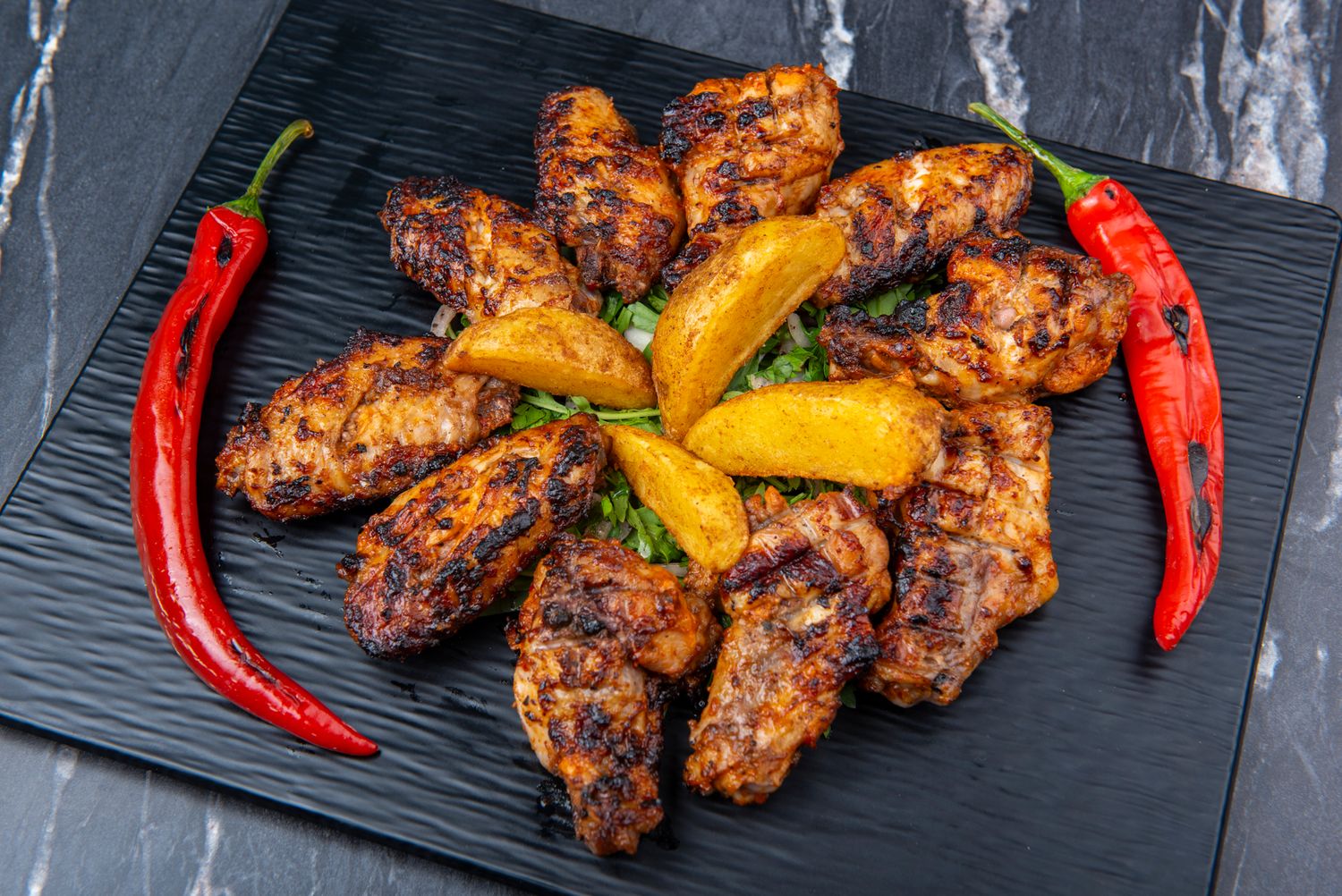 Grilled chicken wings
