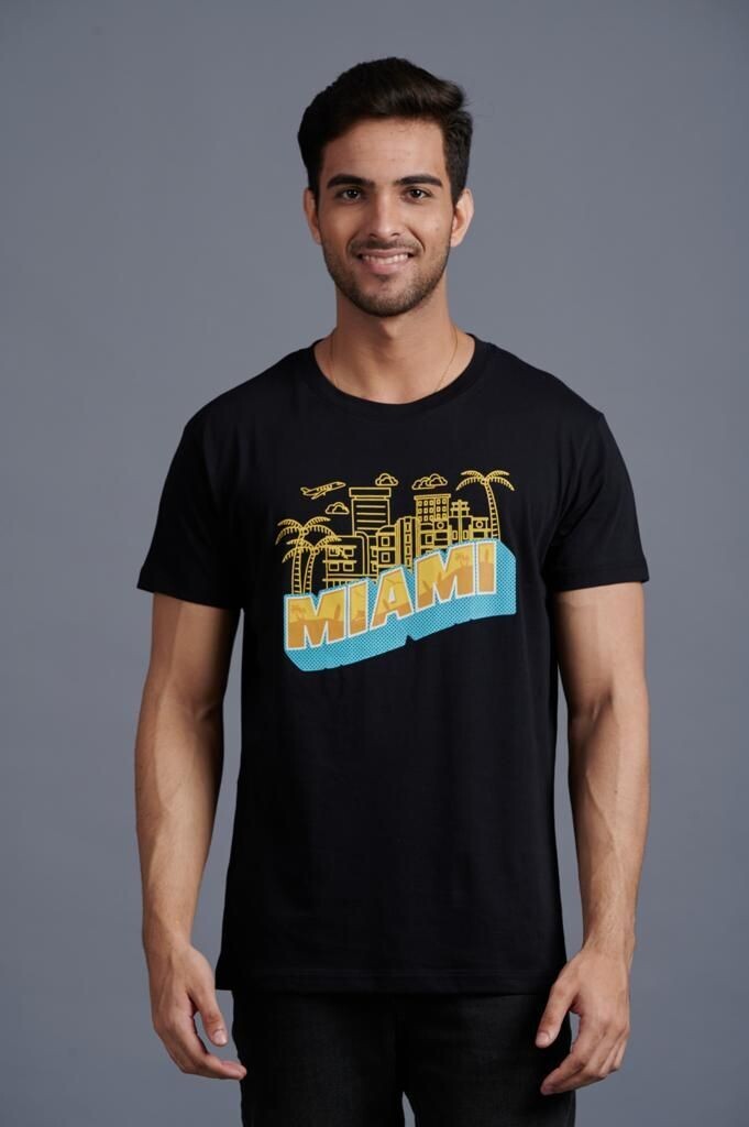 Miami Palm Nights Men’s T-Shirt Black