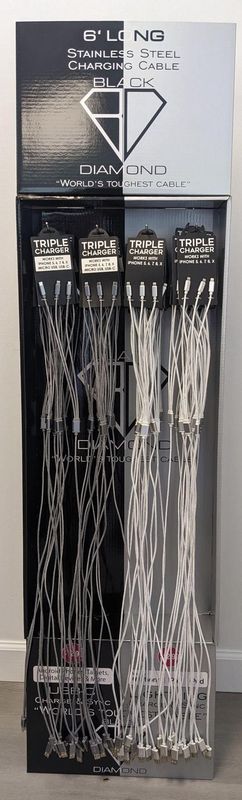 Triple Charger Cable Gray(4FT)(12 Pack)