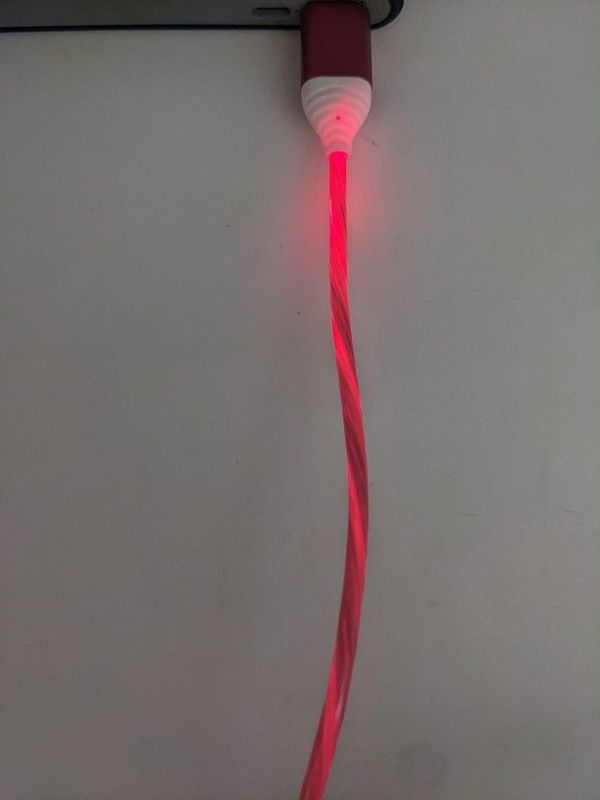 10 FOOT Light Up Glow Red USB to Lightning Cable(10FT)(12 Pack)