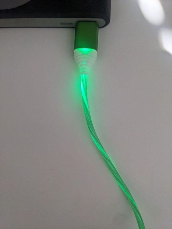 10 FOOT Light Up Glow Green USB to Lightning Cable(10FT)(12 Pack)