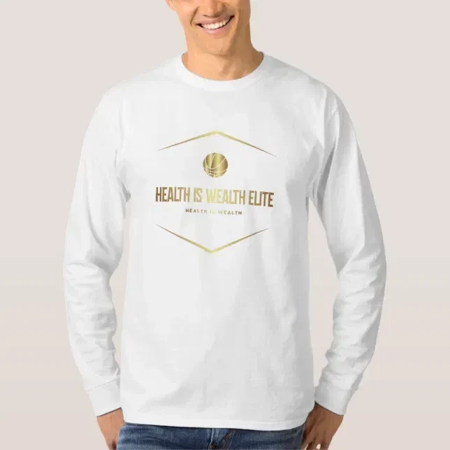 Health is Wealth Elite Men's Long-Sleeve Shirt