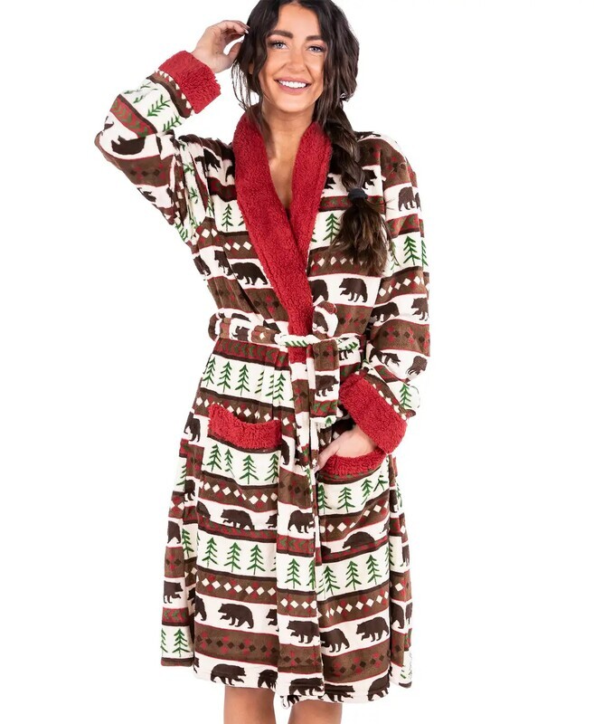 Bear Fair Isle Women’s Bathrobe