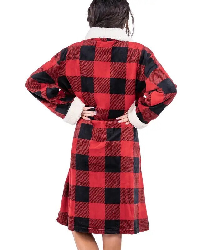 Moose Plaid Women’s Bathrobe