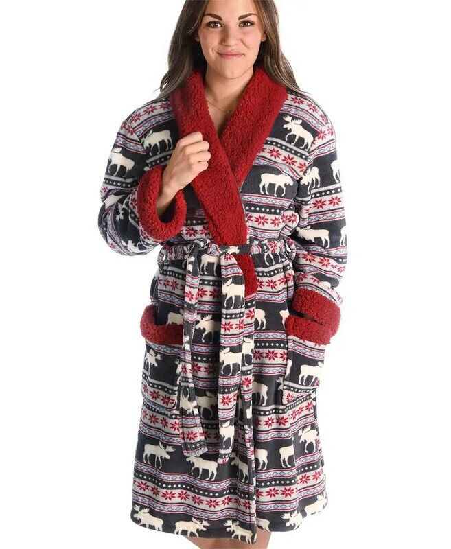 Moose Fair Isle Women’s Bathrobe