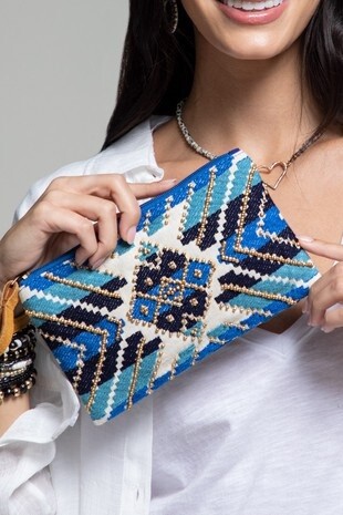 Handmade Ethnic Pattern Clutch Quinn