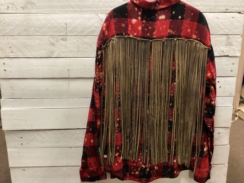 Flannel One of a Kind Top with LV Patch Work