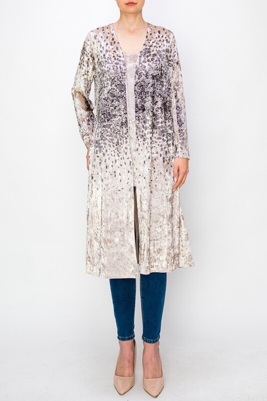 Long Velvet Duster Cardigan
