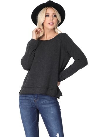 Round Neck Long Sleeve Top