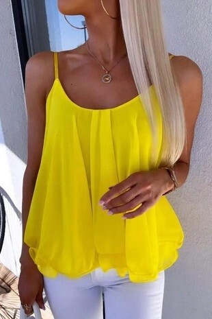Ruffle Hem Flowy Cami Top