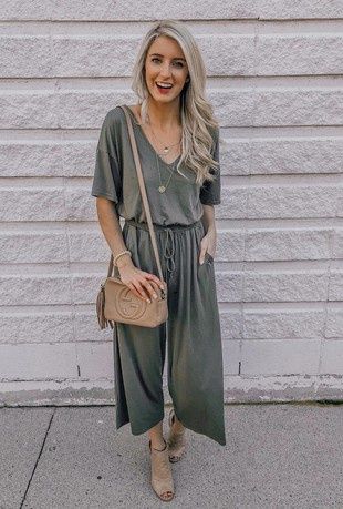 Short Sleeve Jersy Jumpsuit