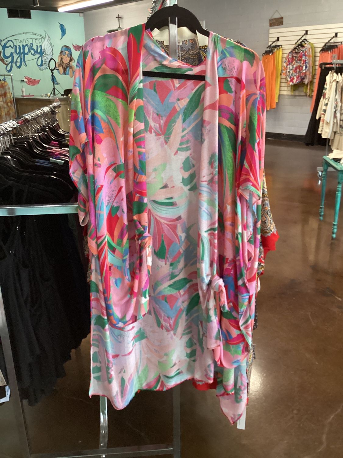 Garden Floral Print Kimono