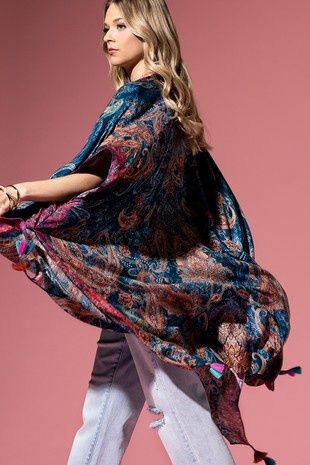 Flower &amp; Paisley Print Kimono