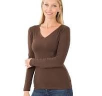 Zeanna Brown Long Sleeve Cami Top