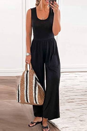 Scoop Neck Wide Leg Jumpsuit