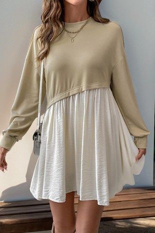 Fabric Mix-Mini Dress