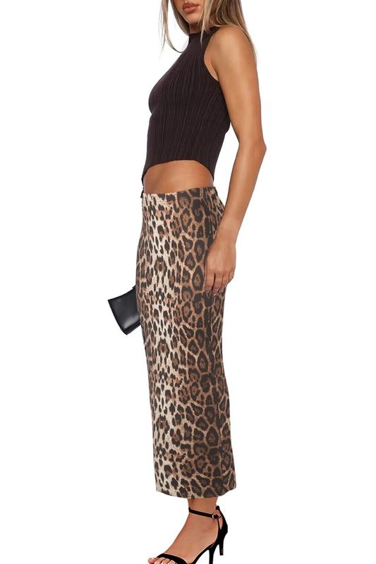 High Waisted Solid and Print Skirt
