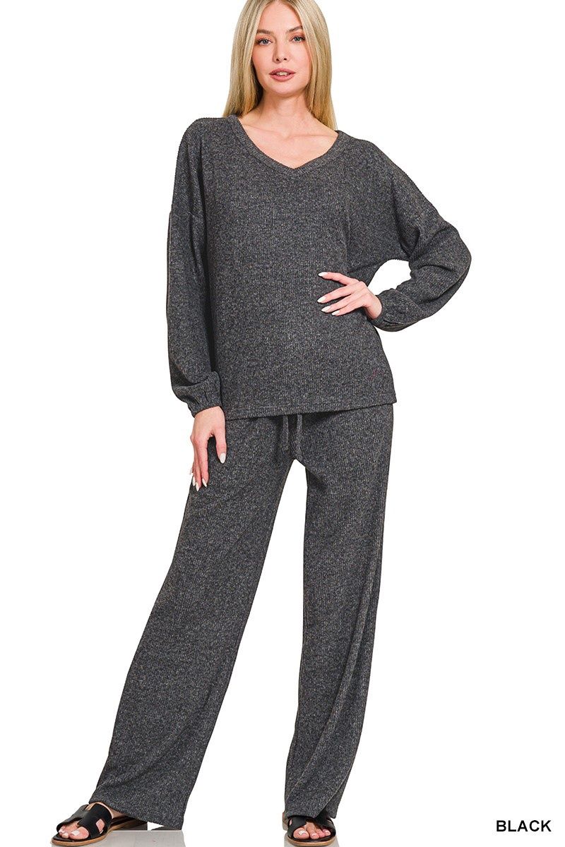 Brushed Hacci Long Sleeve &amp; Pants Set