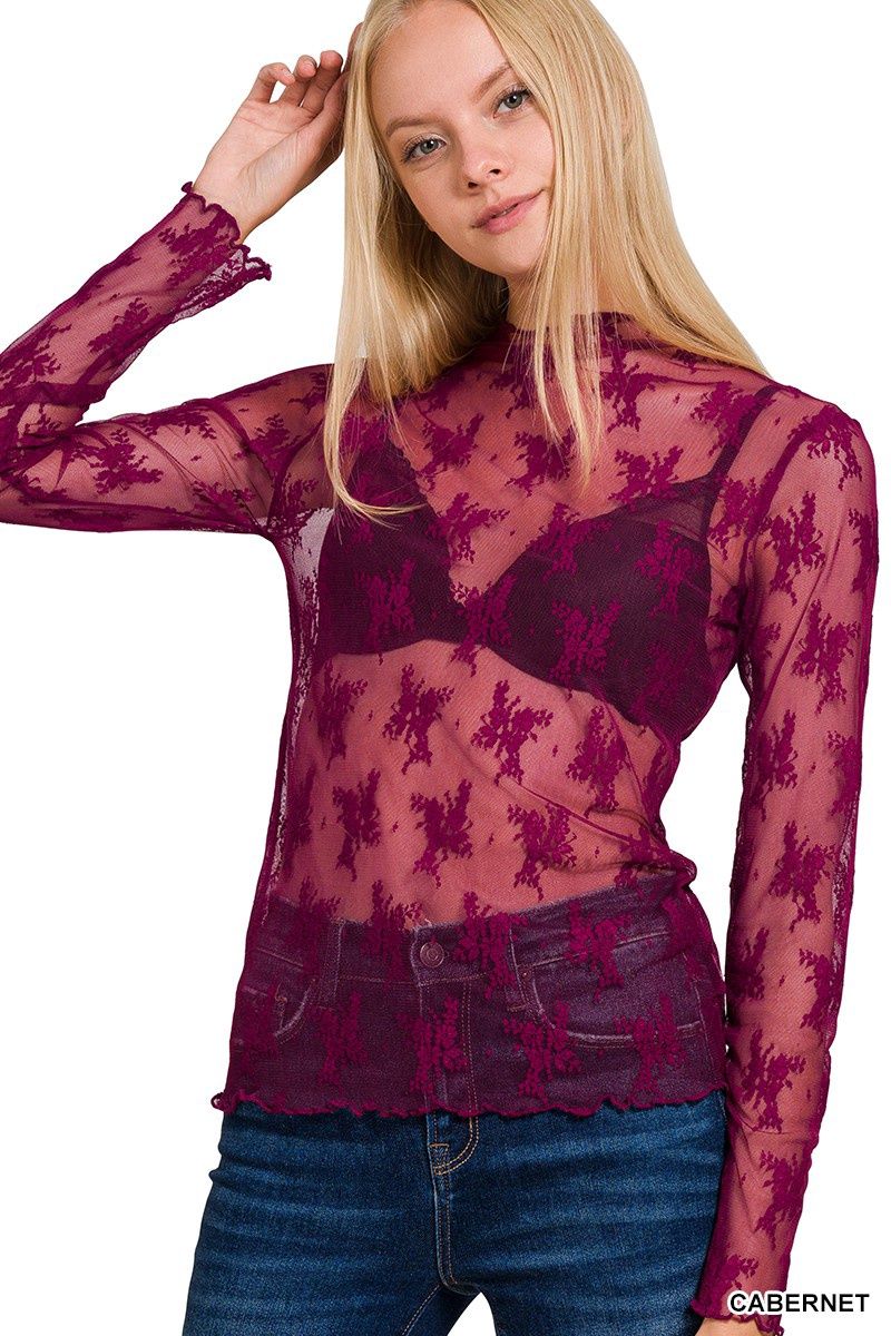 Lace See Through Top