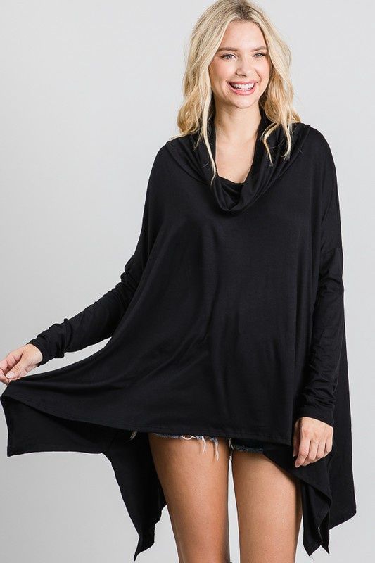 Cowl Neck On or Off Shoulder Oversize Top