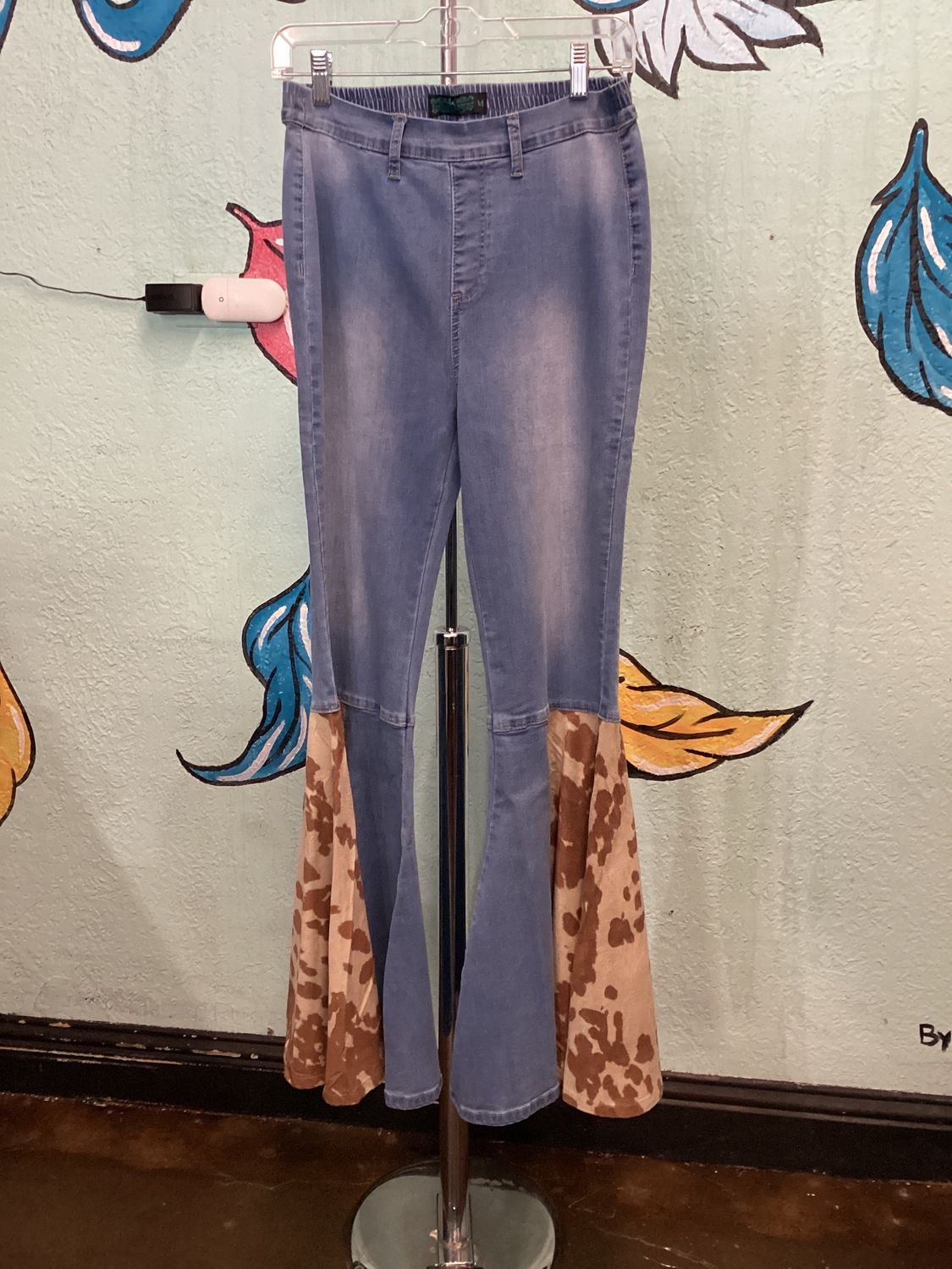 Bell Jeans With Cow Print