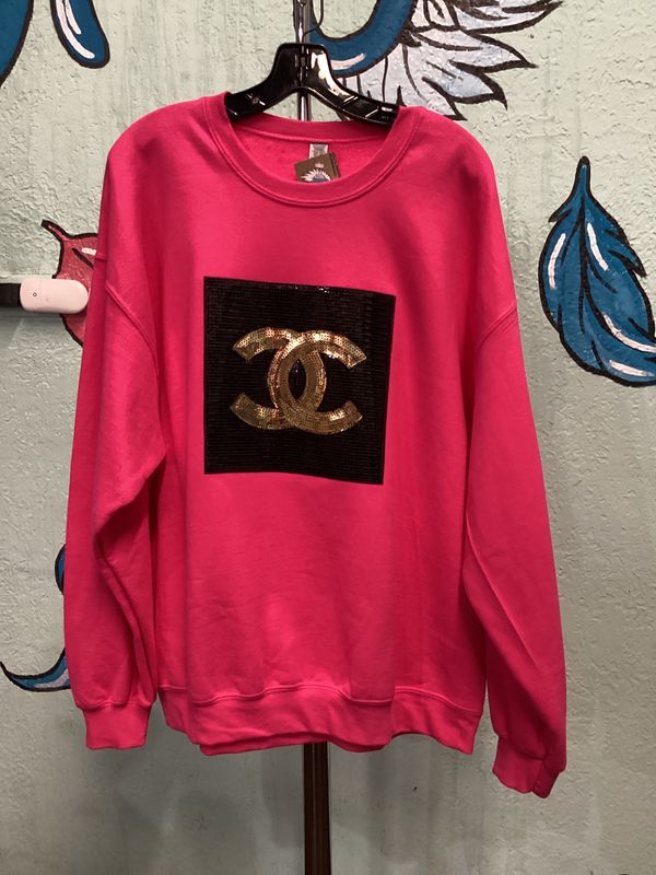 Pink With Black Patch Work Channel