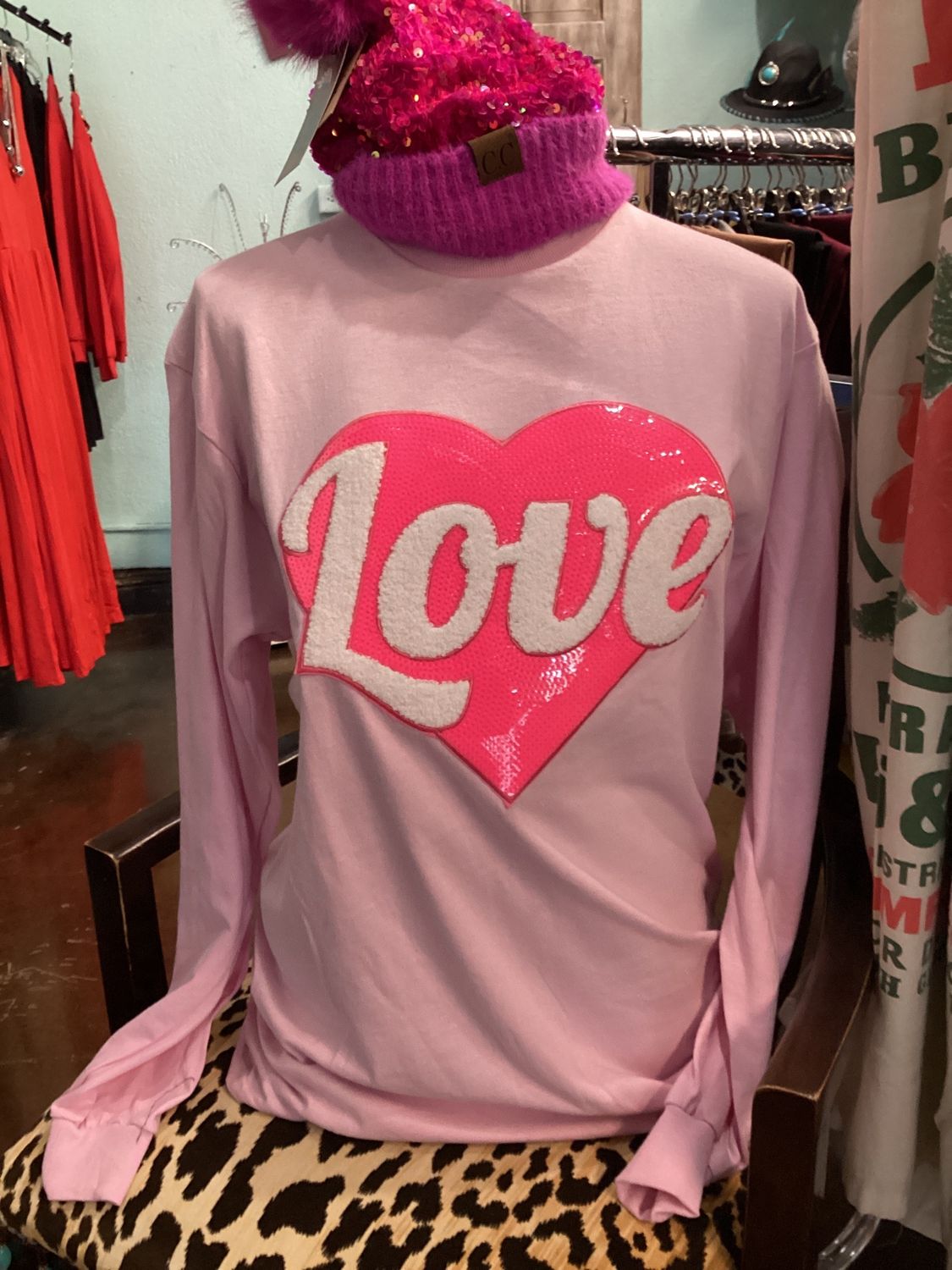 Love Long Sleeve Pink Tee