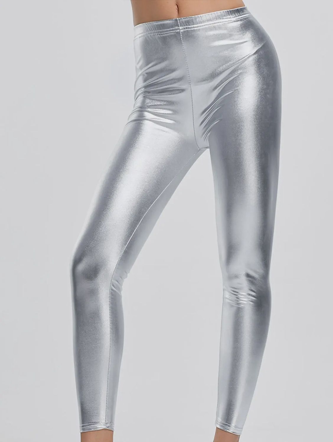 Solid Metallic Leggins