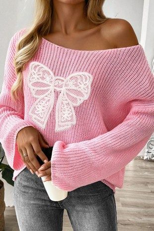 U-Neck Patchwork Long Sleeve Sweater