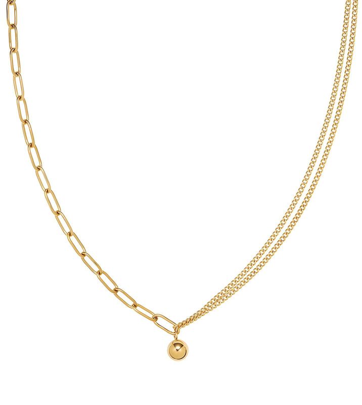 18K gold plated Stainless steel necklace, Dual Style