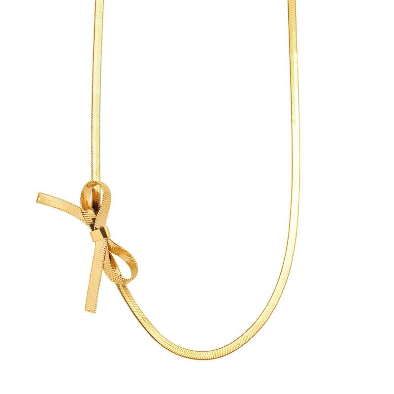 18K gold plated Stainless steel necklace, Bow