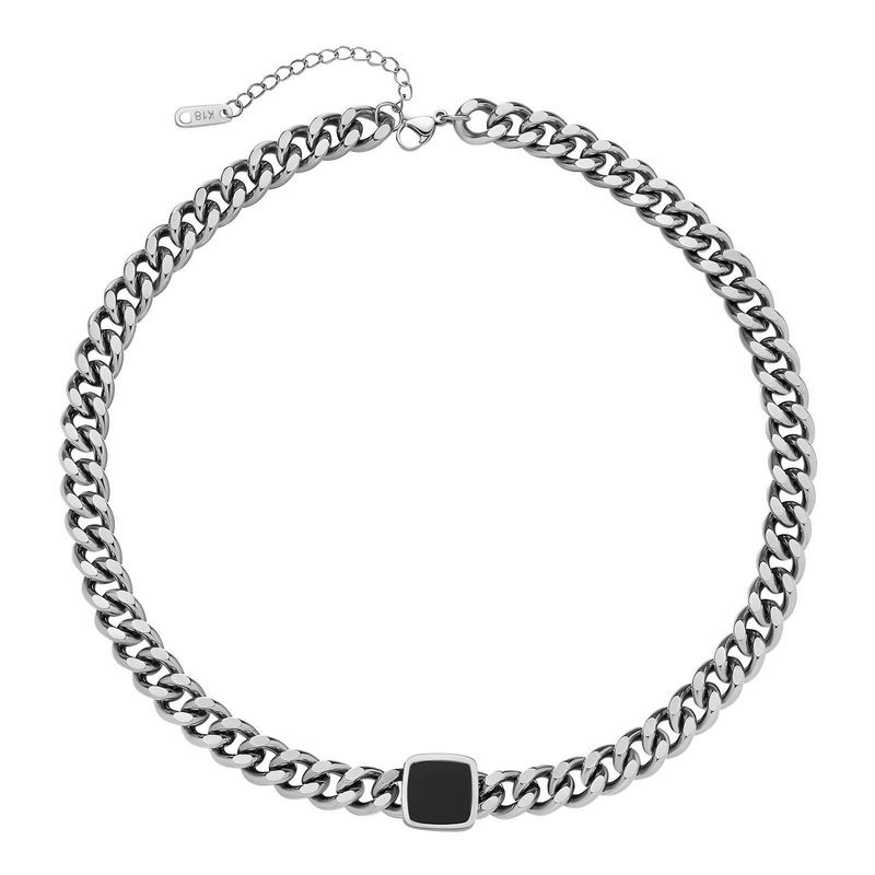 Stainless steel necklace, Black Charm