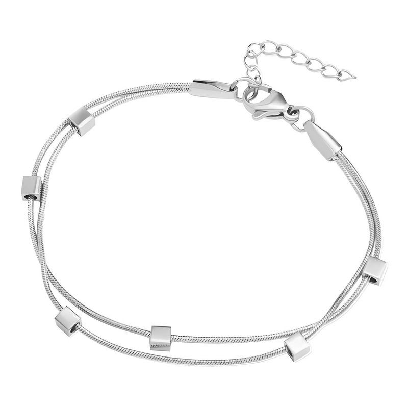 Stainless steel bracelet, Twist square beads